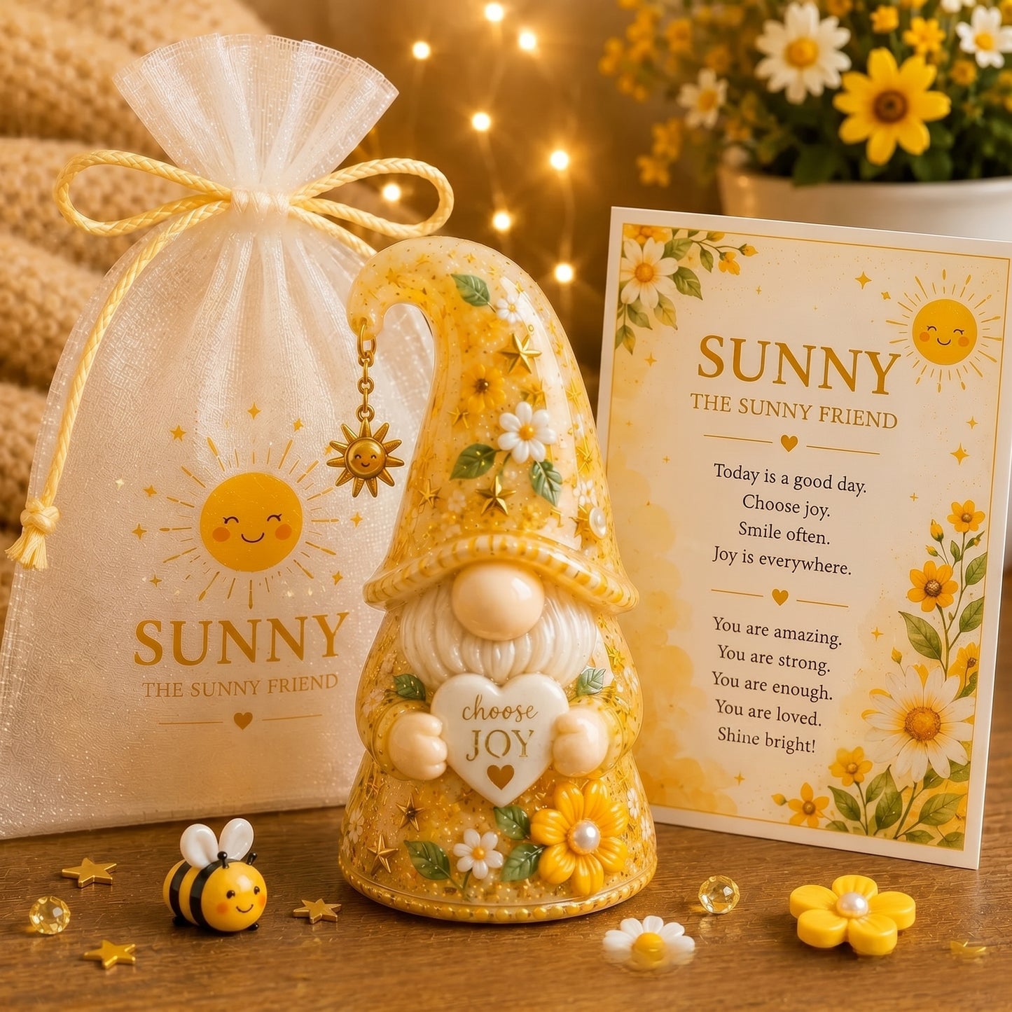 🔥Limited Time 50% OFF💕Emotional Support Comfort Gnome, 12 Heartfelt Affirmation Gift