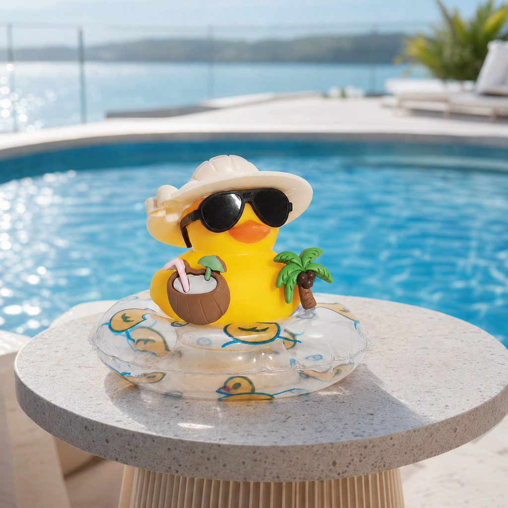 🔥50% OFF Limited Time | DIY Summer Fun Duck Ornament, Tropical Hand Assembly Decor for Car, Desk, Pool & Courtyard