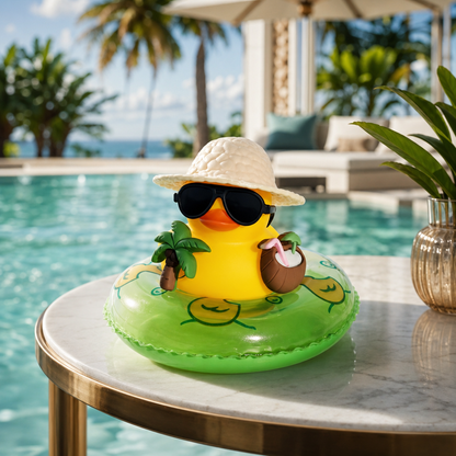 🔥50% OFF Limited Time | DIY Summer Fun Duck Ornament, Tropical Hand Assembly Decor for Car, Desk, Pool & Courtyard