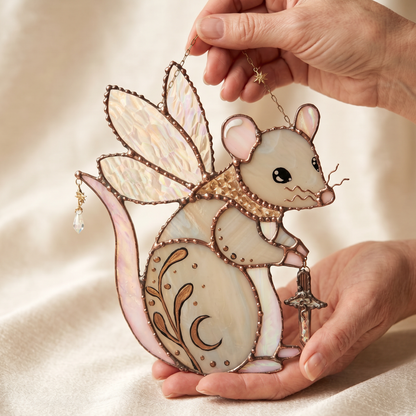🔥New Product Limited-Time Offer✨Fairy Mouse Stained Glass Suncatcher🐭