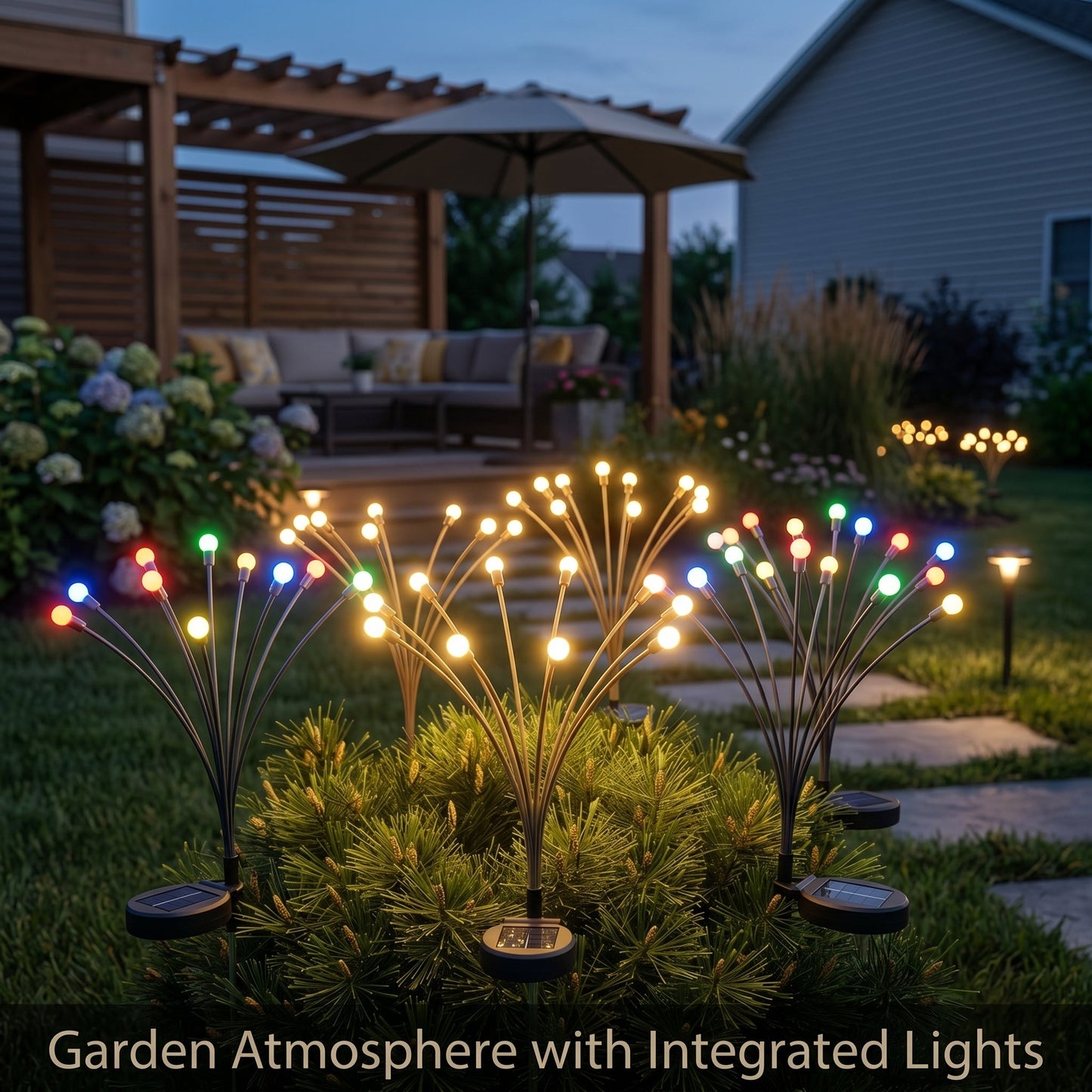 Solar Firefly Garden Lights, Waterproof Outdoor Swaying Stake Lights with 4 Modes for Yard
