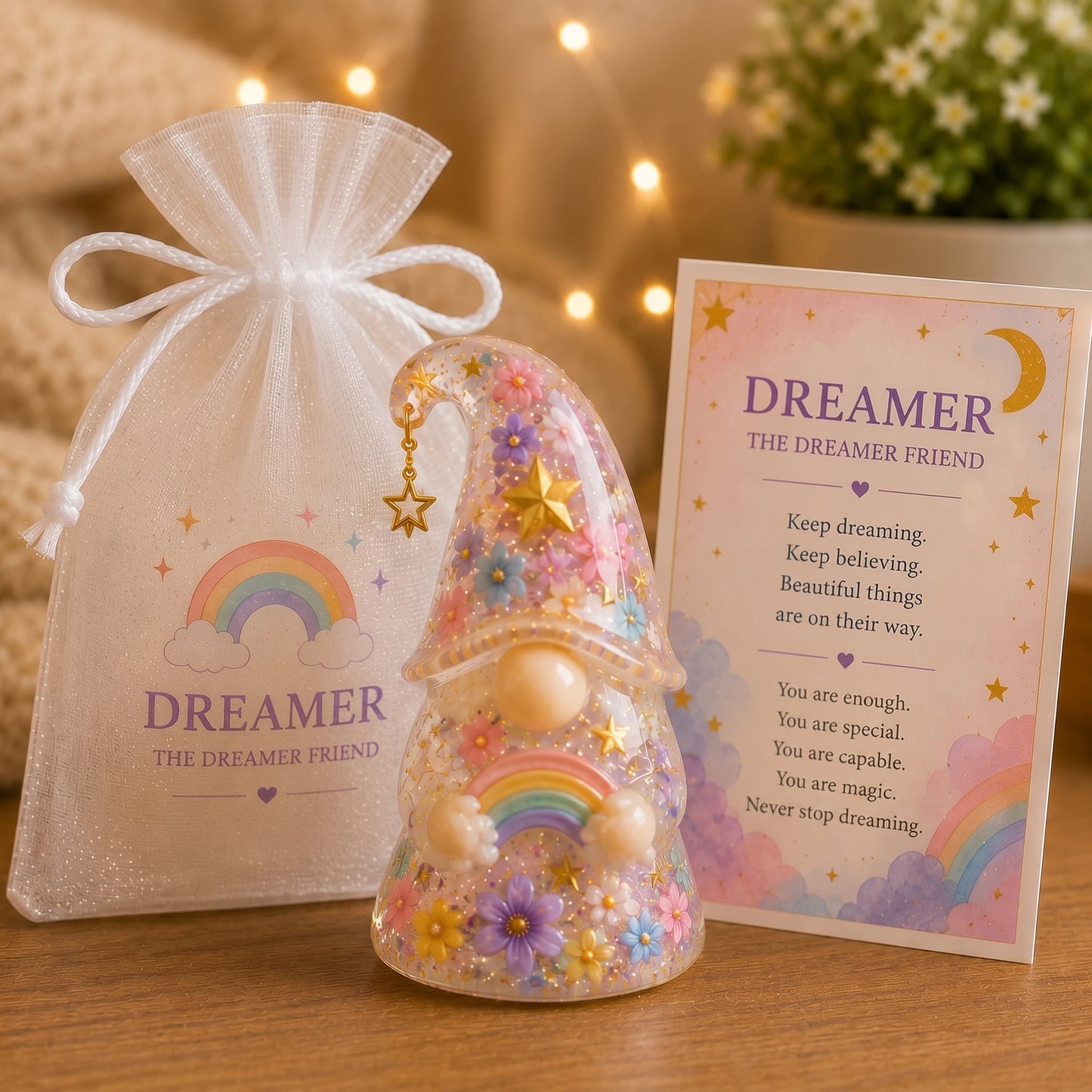🔥Limited Time 50% OFF💕Emotional Support Comfort Gnome, 12 Heartfelt Affirmation Gift