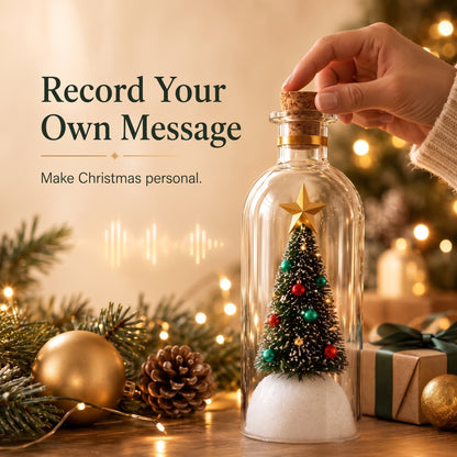 🔥Recordable Christmas Tree Bottle Ornament, Personalized Voice Message Holiday Tabletop Decor Gift