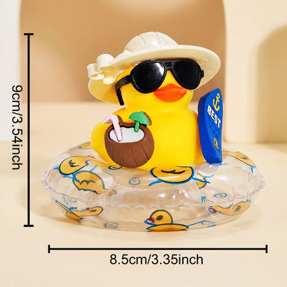 🔥50% OFF Limited Time | DIY Summer Fun Duck Ornament, Tropical Hand Assembly Decor for Car, Desk, Pool & Courtyard