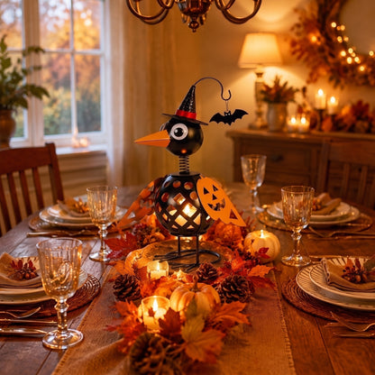 🔥Limited Time 49% OFF🦇Halloween Ghost Bird Forged Iron Pumpkin Candle Holder