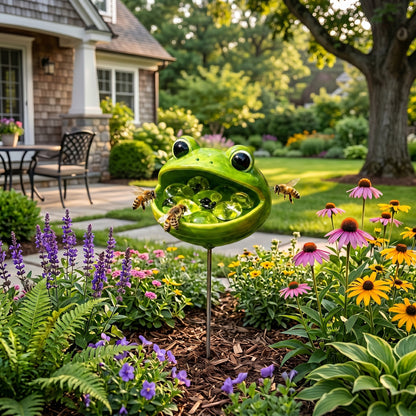 Whimsical Bee Waterer Garden Stake