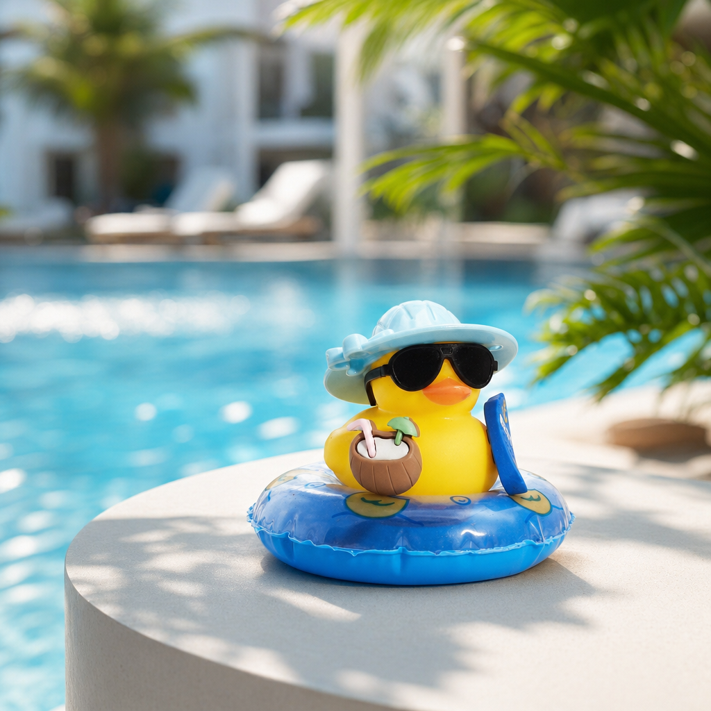 🔥50% OFF Limited Time | DIY Summer Fun Duck Ornament, Tropical Hand Assembly Decor for Car, Desk, Pool & Courtyard