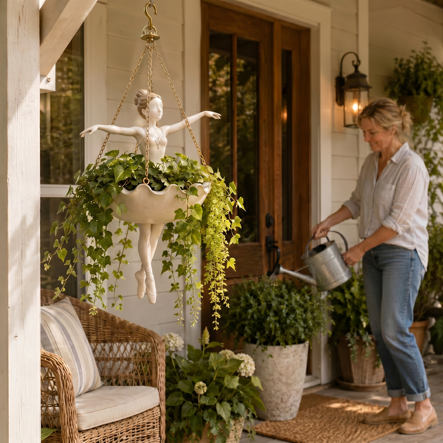 Elegant Ballerina Hanging Planter