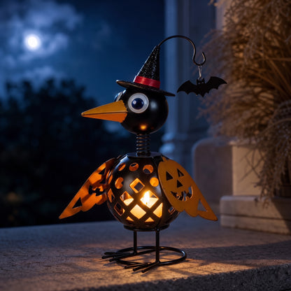 🔥Limited Time 49% OFF🦇Halloween Ghost Bird Forged Iron Pumpkin Candle Holder