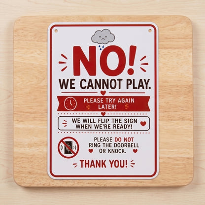 Summer Quiet Time Doorplate, Flipable Yes No Playtime Hanging Plaque