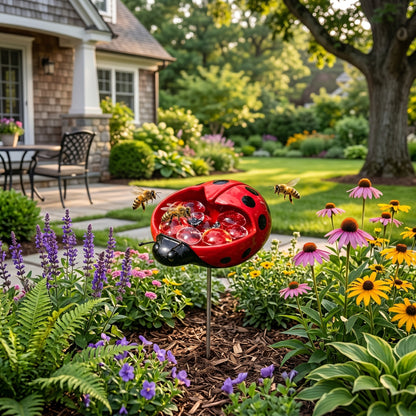 Whimsical Bee Waterer Garden Stake
