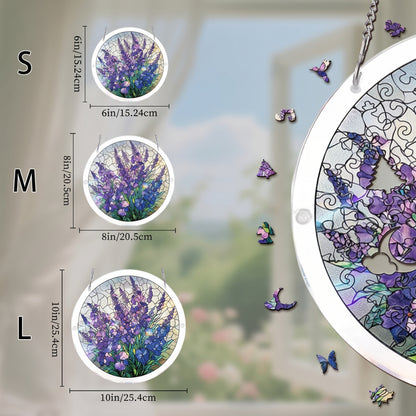 DIY Acrylic Floral Puzzle Suncatcher, Stained Glass Style Window Light Catcher