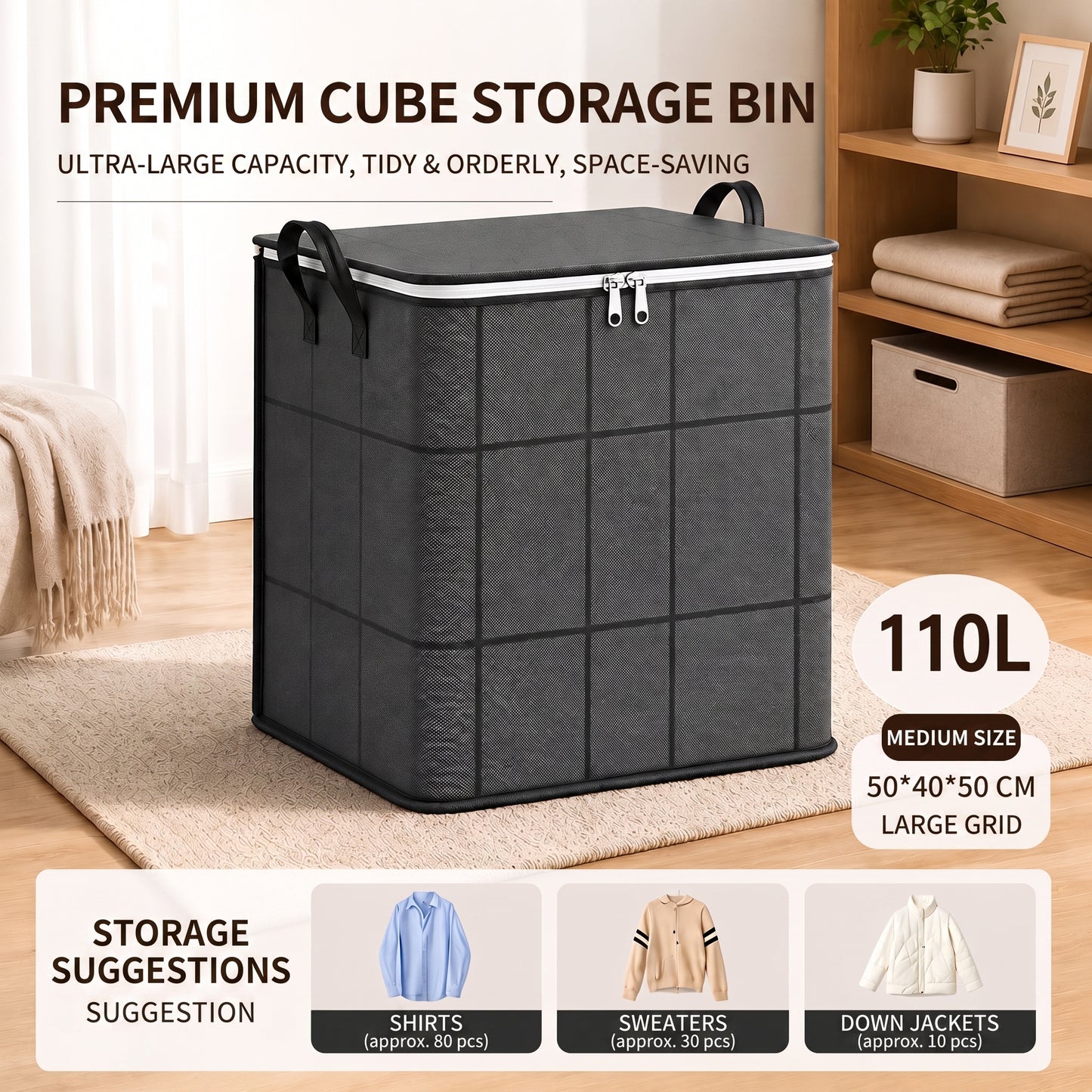 🔥Limited Time 50% OFF Large Capacity Foldable Fabric Clothes Storage Bin