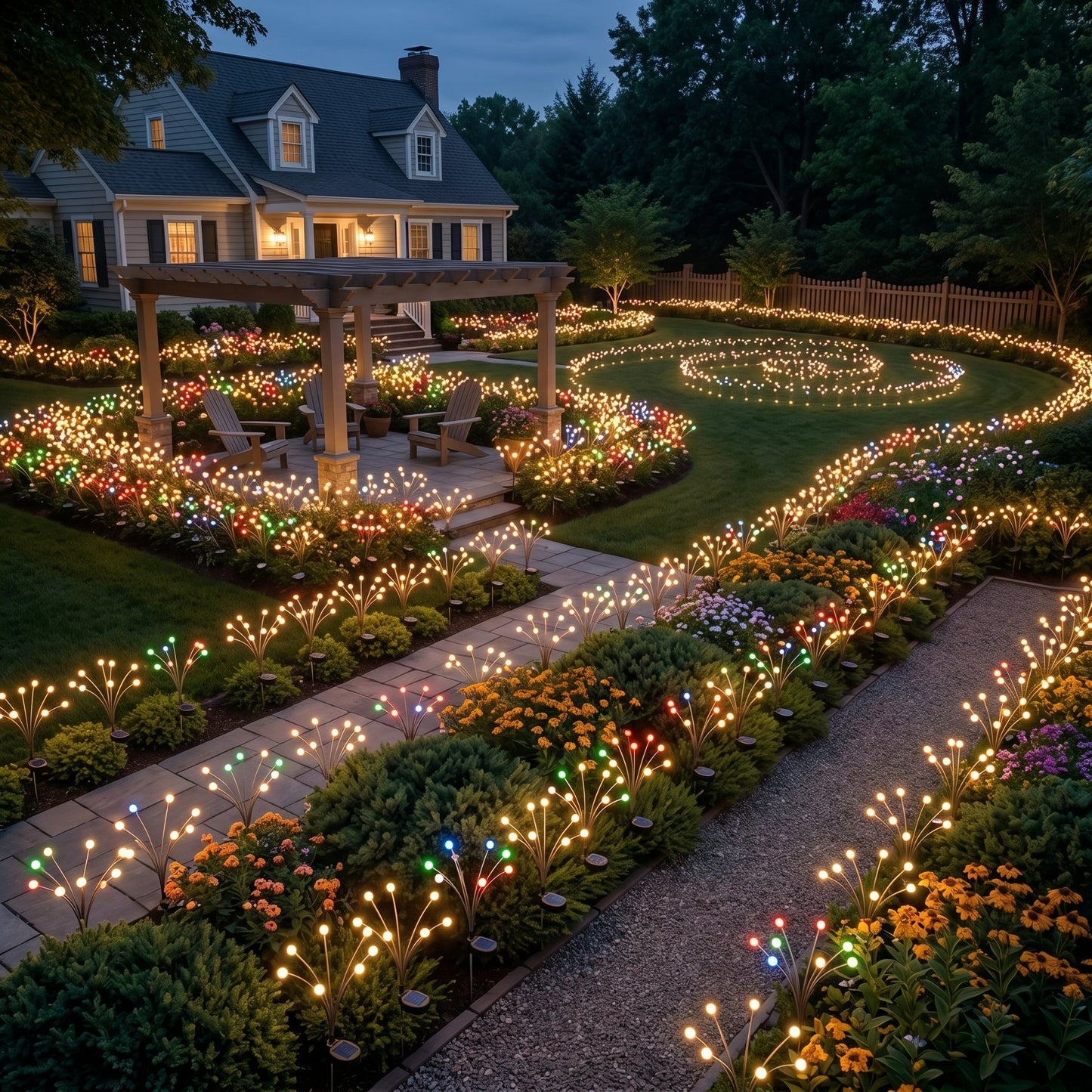 Solar Firefly Garden Lights, Waterproof Outdoor Swaying Stake Lights with 4 Modes for Yard