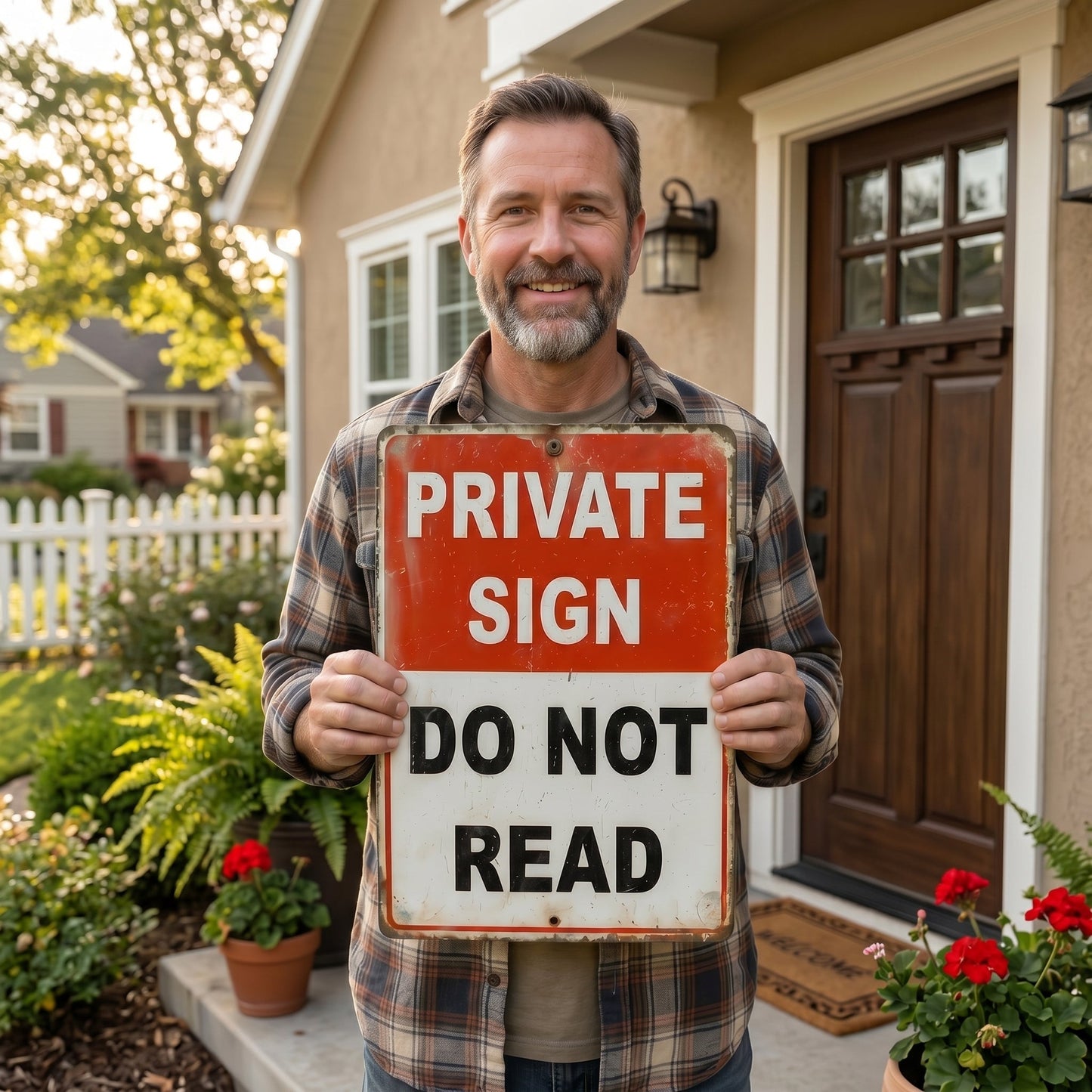 🔥Private Sign – “Do Not Read” Funny Metal Warning Sign 😂