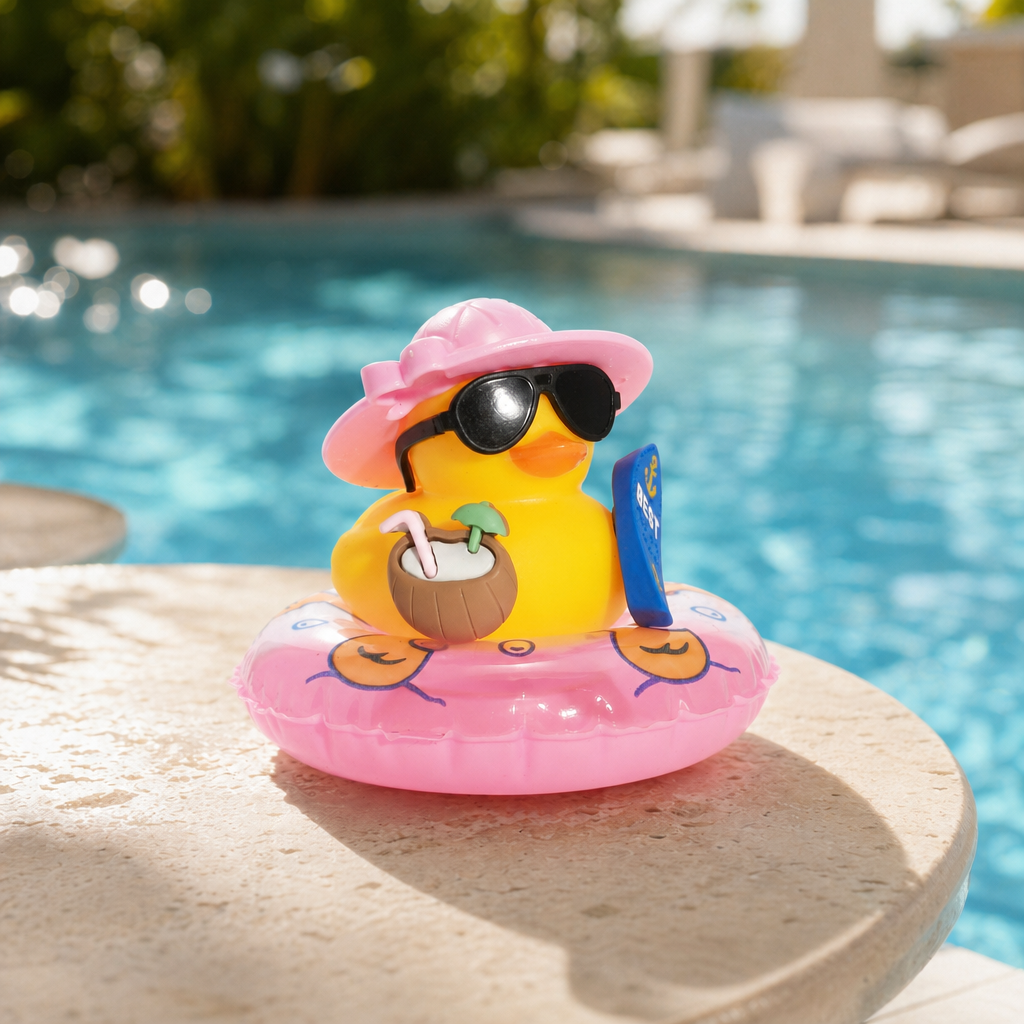 🔥50% OFF Limited Time | DIY Summer Fun Duck Ornament, Tropical Hand Assembly Decor for Car, Desk, Pool & Courtyard