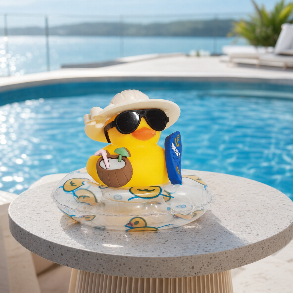 🔥50% OFF Limited Time | DIY Summer Fun Duck Ornament, Tropical Hand Assembly Decor for Car, Desk, Pool & Courtyard
