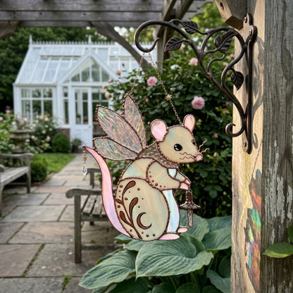 🔥New Product Limited-Time Offer✨Fairy Mouse Stained Glass Suncatcher🐭