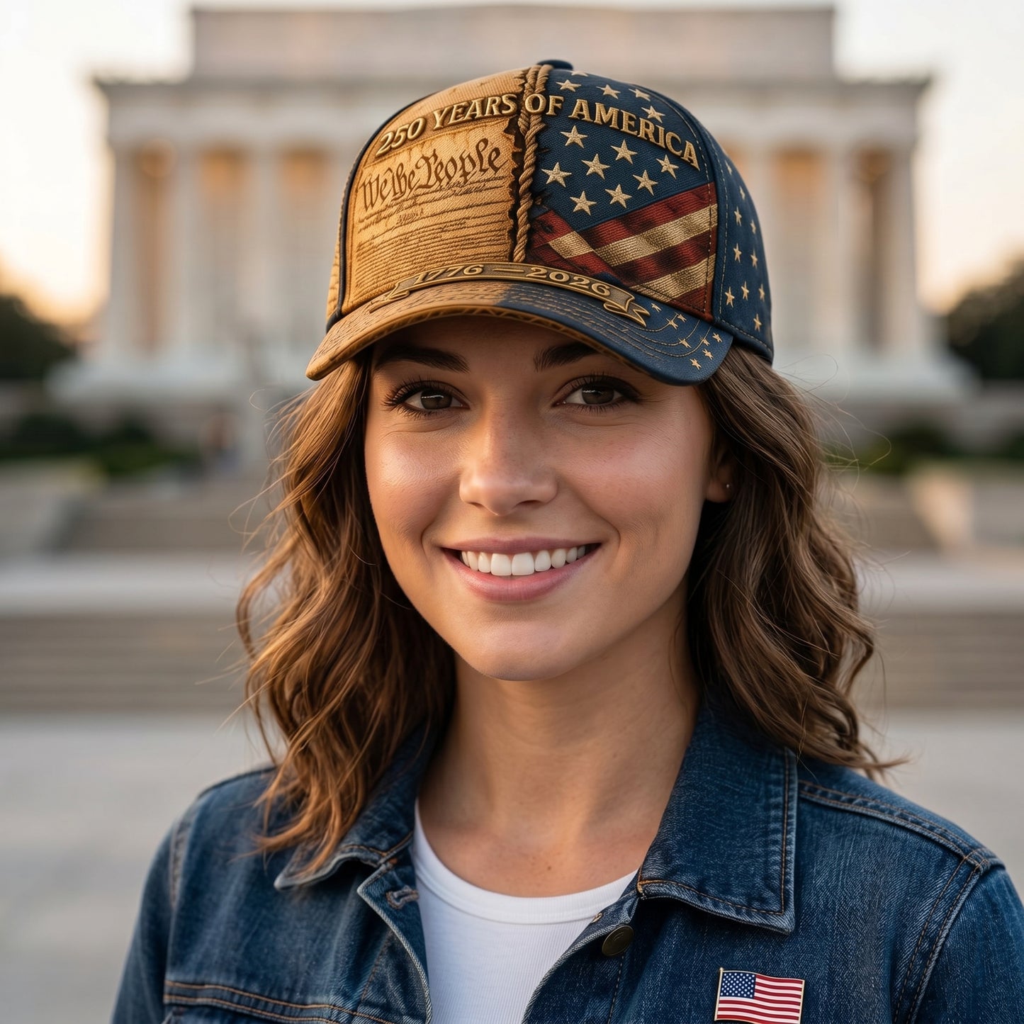 250 Years of America Patriotic Baseball Cap, Vintage US Flag & We The People Hat